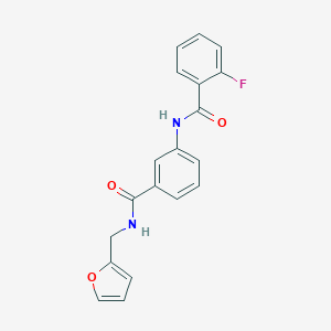 molecular formula C19H15FN2O3 B266902 2-fluoro-N-(3-{[(2-furylmethyl)amino]carbonyl}phenyl)benzamide 