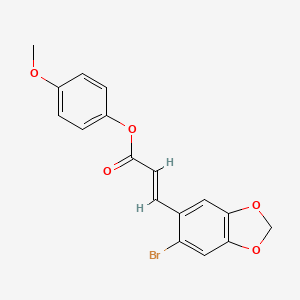 4-methoxyphenyl (2E)-3-(6-bromo-2H-1,3-benzodioxol-5-yl)prop-2-enoate