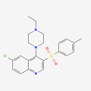 molecular formula C22H24ClN3O2S B2669026 6-氯-4-(4-乙基哌嗪-1-基)-3-对甲苯基喹啉 CAS No. 887212-94-4