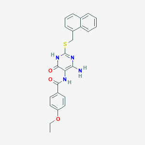 molecular formula C24H22N4O3S B2669032 N-(4-amino-2-((naphthalen-1-ylmethyl)thio)-6-oxo-1,6-dihydropyrimidin-5-yl)-4-ethoxybenzamide CAS No. 888419-72-5