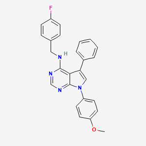 molecular formula C26H21FN4O B2669034 N-(4-氟苄基)-7-(4-甲氧基苯基)-5-苯基-7H-吡咯并[2,3-d]嘧啶-4-胺 CAS No. 477227-91-1