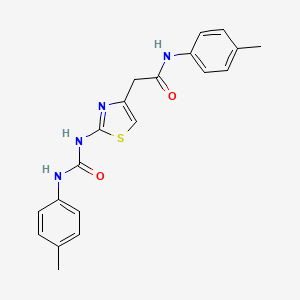 molecular formula C20H20N4O2S B2669038 N-(对甲苯基)-2-(2-(3-(对甲苯基)脲基)噻唑-4-基)乙酰胺 CAS No. 921465-62-5