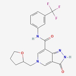 3-oxo-5-((tetrahydrofuran-2-yl)methyl)-N-(3-(trifluoromethyl)phenyl)-3,5-dihydro-2H-pyrazolo[4,3-c]pyridine-7-carboxamide