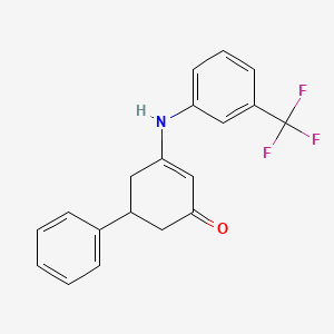 5-Phenyl-3-{[3-(trifluoromethyl)phenyl]amino}cyclohex-2-en-1-one