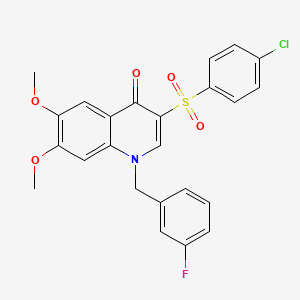 3-(4-chlorobenzenesulfonyl)-1-[(3-fluorophenyl)methyl]-6,7-dimethoxy-1,4-dihydroquinolin-4-one