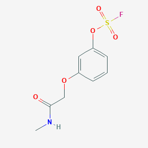 molecular formula C9H10FNO5S B2669059 1-Fluorosulfonyloxy-3-[2-(methylamino)-2-oxoethoxy]benzene CAS No. 2411296-60-9