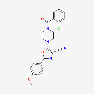 molecular formula C22H19ClN4O3 B2669060 5-(4-(2-Chlorobenzoyl)piperazin-1-yl)-2-(4-methoxyphenyl)oxazole-4-carbonitrile CAS No. 946308-57-2