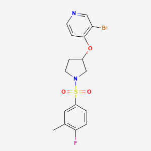 3-Bromo-4-[1-(4-fluoro-3-methylphenyl)sulfonylpyrrolidin-3-yl]oxypyridine