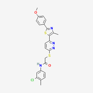 molecular formula C24H21ClN4O2S2 B2669067 N-(3-氯-4-甲基苯基)-2-((6-(2-(4-甲氧基苯基)-4-甲基噻唑-5-基)吡啶并[3,2-d]嘧啶-3-基)硫)乙酰胺 CAS No. 954697-42-8