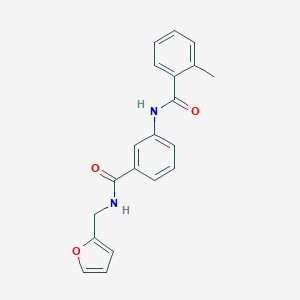 molecular formula C20H18N2O3 B266907 N-(3-{[(2-furylmethyl)amino]carbonyl}phenyl)-2-methylbenzamide 