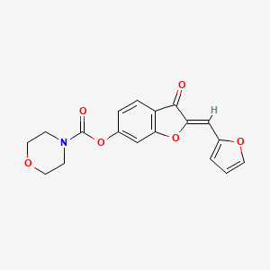 (Z)-2-(furan-2-ylmethylene)-3-oxo-2,3-dihydrobenzofuran-6-yl morpholine-4-carboxylate