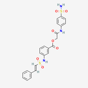 molecular formula C23H21N3O7S2 B2669077 [2-oxo-2-(4-sulfamoylanilino)ethyl] 3-[[(E)-2-phenylethenyl]sulfonylamino]benzoate CAS No. 756831-81-9