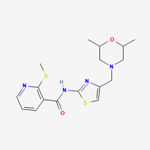 molecular formula C17H22N4O2S2 B2669078 N-{4-[(2,6-dimethylmorpholin-4-yl)methyl]-1,3-thiazol-2-yl}-2-(methylsulfanyl)pyridine-3-carboxamide CAS No. 1147336-30-8