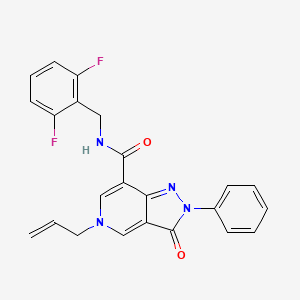 molecular formula C23H18F2N4O2 B2669089 5-allyl-N-(2,6-difluorobenzyl)-3-oxo-2-phenyl-3,5-dihydro-2H-pyrazolo[4,3-c]pyridine-7-carboxamide CAS No. 921823-54-3