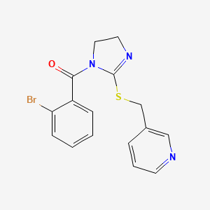 (2-bromophenyl)(2-((pyridin-3-ylmethyl)thio)-4,5-dihydro-1H-imidazol-1-yl)methanone