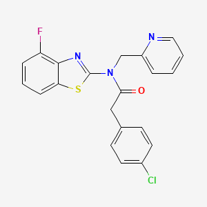 molecular formula C21H15ClFN3OS B2669102 2-(4-chlorophenyl)-N-(4-fluorobenzo[d]thiazol-2-yl)-N-(pyridin-2-ylmethyl)acetamide CAS No. 954051-18-4