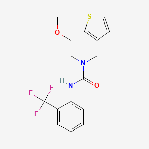 molecular formula C16H17F3N2O2S B2669104 1-(2-甲氧基乙基)-1-(噻吩-3-基甲基)-3-(2-(三氟甲基)苯基)脲 CAS No. 1219911-54-2