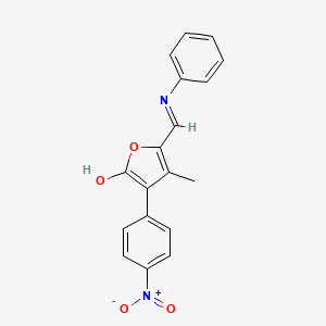 molecular formula C18H14N2O4 B2669109 5-(anilinomethylene)-4-methyl-3-(4-nitrophenyl)-2(5H)-furanone CAS No. 338976-55-9