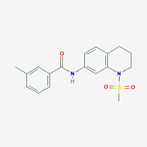 molecular formula C18H20N2O3S B2669111 3-甲基-N-(1-甲基磺酰-3,4-二氢-2H-喹啉-7-基)苯甲酰胺 CAS No. 946299-15-6