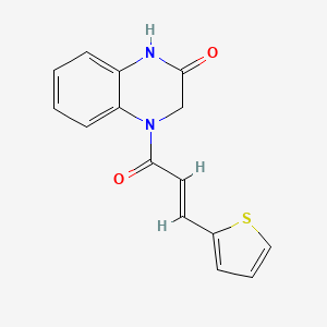 molecular formula C15H12N2O2S B2669113 (E)-4-(3-(thiophen-2-yl)acryloyl)-3,4-dihydroquinoxalin-2(1H)-one CAS No. 730951-97-0