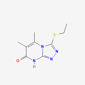 molecular formula C9H12N4OS B2669118 3-(ethylthio)-5,6-dimethyl-[1,2,4]triazolo[4,3-a]pyrimidin-7(8H)-one CAS No. 895006-59-4