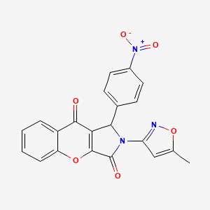 molecular formula C21H13N3O6 B2669119 2-(5-甲基异噁唑-3-基)-1-(4-硝基苯基)-1,2-二氢咯色啉并[2,3-c]吡咯-3,9-二酮 CAS No. 874395-42-3