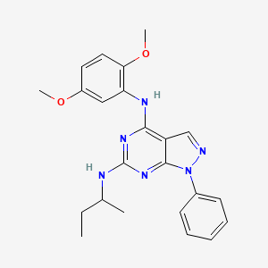 molecular formula C23H26N6O2 B2669122 N6-(sec-butyl)-N4-(2,5-dimethoxyphenyl)-1-phenyl-1H-pyrazolo[3,4-d]pyrimidine-4,6-diamine CAS No. 955305-11-0