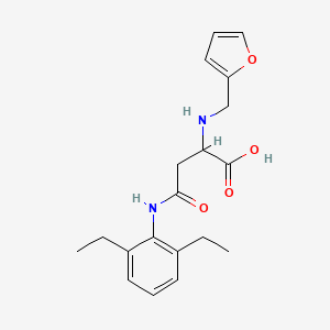 molecular formula C19H24N2O4 B2669128 4-((2,6-Diethylphenyl)amino)-2-((furan-2-ylmethyl)amino)-4-oxobutanoic acid CAS No. 1047683-00-0