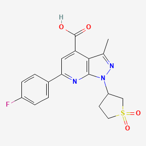 1-(1,1-dioxidotetrahydrothiophen-3-yl)-6-(4-fluorophenyl)-3-methyl-1H-pyrazolo[3,4-b]pyridine-4-carboxylic acid