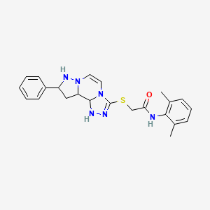 molecular formula C23H20N6OS B2669131 N-(2,6-dimethylphenyl)-2-({11-phenyl-3,4,6,9,10-pentaazatricyclo[7.3.0.0^{2,6}]dodeca-1(12),2,4,7,10-pentaen-5-yl}sulfanyl)acetamide CAS No. 1207059-74-2