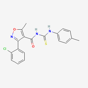 molecular formula C19H16ClN3O2S B2669141 3-(2-chlorophenyl)-5-methyl-N-[(4-methylphenyl)carbamothioyl]-1,2-oxazole-4-carboxamide CAS No. 536725-42-5