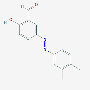 molecular formula C15H14N2O2 B2669148 5-[(E)-(3,4-dimethylphenyl)diazenyl]-2-hydroxybenzaldehyde CAS No. 215177-57-4
