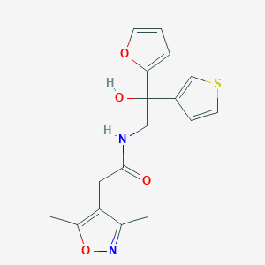 molecular formula C17H18N2O4S B2669159 2-(3,5-dimethylisoxazol-4-yl)-N-(2-(furan-2-yl)-2-hydroxy-2-(thiophen-3-yl)ethyl)acetamide CAS No. 2034237-37-9