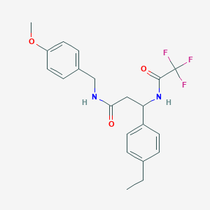 molecular formula C21H23F3N2O3 B2669164 3-(4-ethylphenyl)-N-(4-methoxybenzyl)-3-[(2,2,2-trifluoroacetyl)amino]propanamide CAS No. 439107-53-6