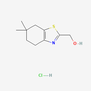 molecular formula C10H16ClNOS B2669165 (6,6-Dimethyl-4,5,6,7-tetrahydrobenzo[d]thiazol-2-yl)methanol hydrochloride CAS No. 2172567-04-1