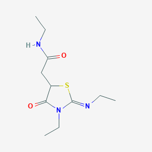 molecular formula C11H19N3O2S B2669166 N-乙基-2-(3-乙基-2-乙基亚胺-4-氧代-噻唑烷-5-基)-乙酰胺 CAS No. 469876-38-8