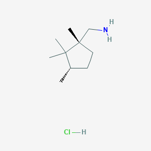 molecular formula C10H22ClN B2669175 [(1R,3S)-1,2,2,3-tetramethylcyclopentyl]methanamine hydrochloride CAS No. 1955474-32-4