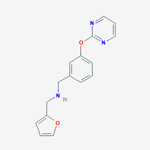molecular formula C16H15N3O2 B266918 N-(2-furylmethyl)-N-[3-(2-pyrimidinyloxy)benzyl]amine 