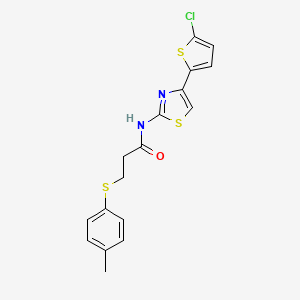 molecular formula C17H15ClN2OS3 B2669182 N-(4-(5-chlorothiophen-2-yl)thiazol-2-yl)-3-(p-tolylthio)propanamide CAS No. 899351-07-6