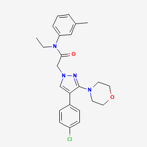 molecular formula C24H27ClN4O2 B2669250 4-(4-乙基苯基)-8-氟-4H-1,4-苯并噻嗪-2-甲腈 1,1-二氧化物 CAS No. 1189983-05-8
