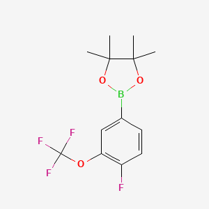 molecular formula C13H15BF4O3 B2669254 2-[4-Fluoro-3-(trifluoromethoxy)phenyl]-4,4,5,5-tetramethyl-1,3,2-dioxaborolane CAS No. 1366406-64-5