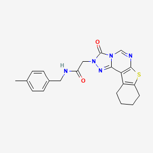 molecular formula C21H21N5O2S B2669260 N-(4-甲基苄基)-2-(3-氧代-8,9,10,11-四氢[1]苯并噻吩并[3,2-e][1,2,4]三嗪-2(3H)-基)乙酰胺 CAS No. 1358180-63-8