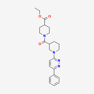 molecular formula C24H30N4O3 B2669263 乙酸1-(1-(6-苯基吡啶并[1,2-c][1,2,4]三嗪-3-基)哌啶-3-甲酰)哌啶-4-甲酸乙酯 CAS No. 1215589-82-4