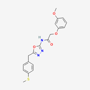 molecular formula C19H19N3O4S B2669264 2-(3-methoxyphenoxy)-N-(5-(4-(methylthio)benzyl)-1,3,4-oxadiazol-2-yl)acetamide CAS No. 1172398-48-9