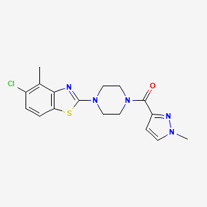 molecular formula C17H18ClN5OS B2669268 (4-(5-chloro-4-methylbenzo[d]thiazol-2-yl)piperazin-1-yl)(1-methyl-1H-pyrazol-3-yl)methanone CAS No. 1020489-68-2