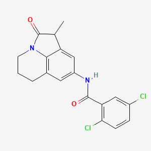 molecular formula C19H16Cl2N2O2 B2669278 2,5-Dichloro-N-(3-methyl-2-oxo-1-azatricyclo[6.3.1.04,12]dodeca-4,6,8(12)-trien-6-yl)benzamide CAS No. 898454-54-1