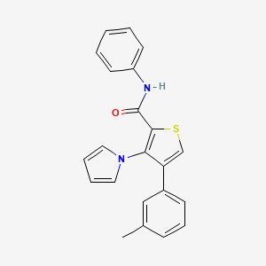 molecular formula C22H18N2OS B2669279 4-(3-methylphenyl)-N-phenyl-3-(1H-pyrrol-1-yl)thiophene-2-carboxamide CAS No. 1358059-97-8