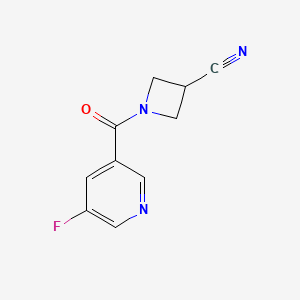 molecular formula C10H8FN3O B2669283 1-(5-Fluoronicotinoyl)azetidine-3-carbonitrile CAS No. 2034604-84-5