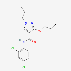 molecular formula C16H19Cl2N3O2 B2669289 N-(2,4-dichlorophenyl)-3-propoxy-1-propyl-1H-pyrazole-4-carboxamide CAS No. 1013765-73-5