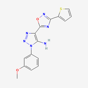 molecular formula C15H12N6O2S B2669298 1-(3-methoxyphenyl)-4-(3-(thiophen-2-yl)-1,2,4-oxadiazol-5-yl)-1H-1,2,3-triazol-5-amine CAS No. 892749-71-2